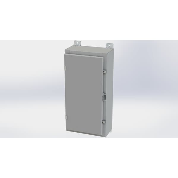 Clamps with Padlock Hasp Electrical Enclosures, 24 in H, 6 in D, 12 in W, NEMA 4, Carbon Steel